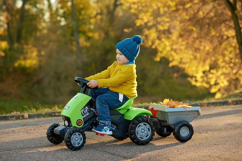 Child enjoying a toy ride