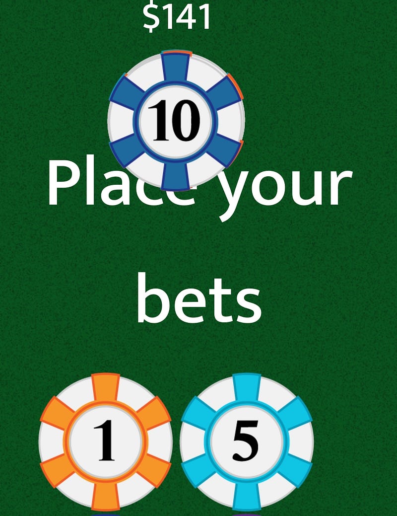 Screenshot of the Blackjack Game