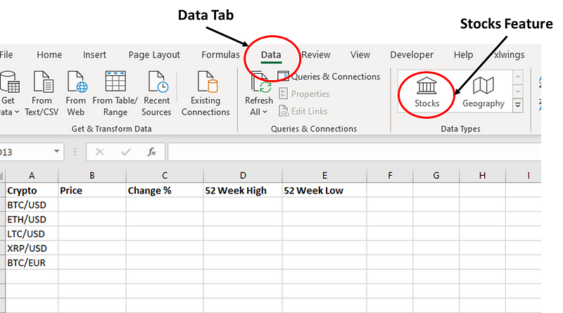 Accessing the Data Tab in Excel