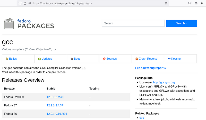 Fedora package management interface