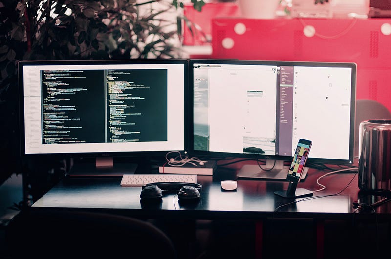 Programmer engrossed in coding at a computer