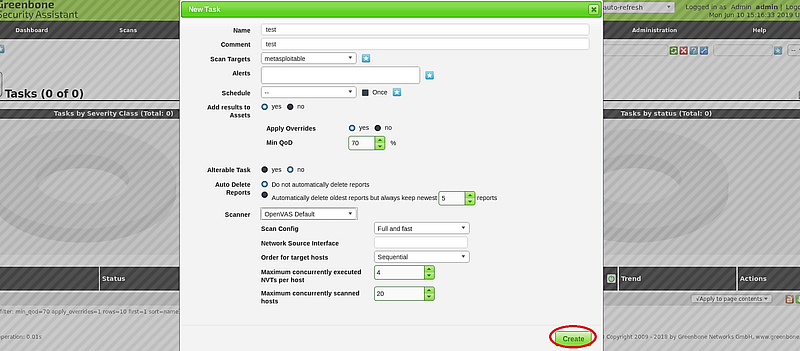 New Task Configuration