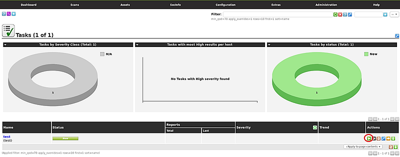 Starting the Vulnerability Scan