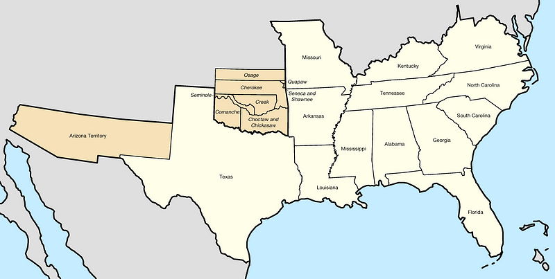 Map of Confederate States During the Civil War