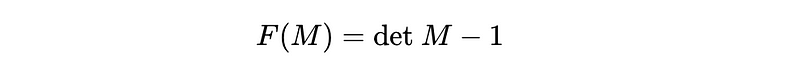 Function representation of determinant condition