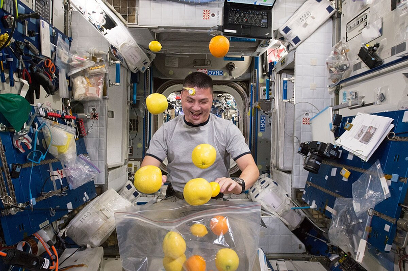 Astronaut experiencing adaptation to microgravity