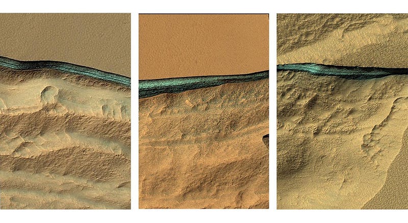 Eroded banks with potential water ice deposits