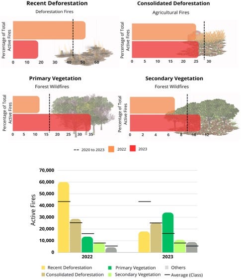 Graph showing fire counts in the Amazon