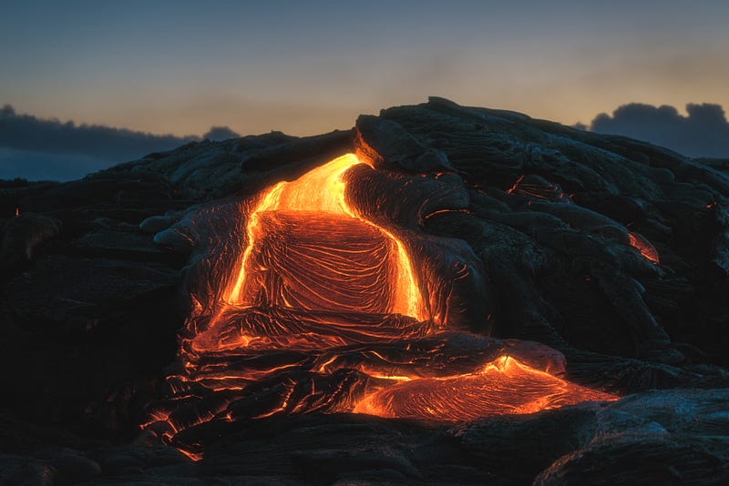 Aerial view of a supervolcano