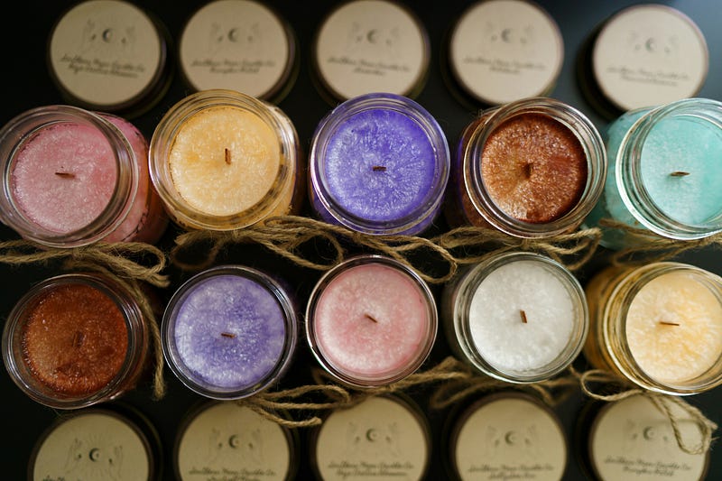 Assorted candles in unique shapes