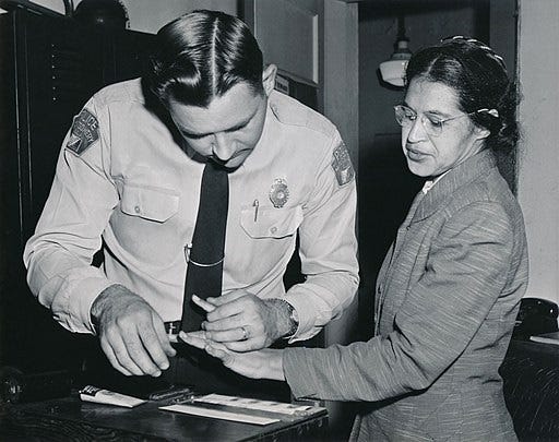 Rosa Parks standing up for civil rights