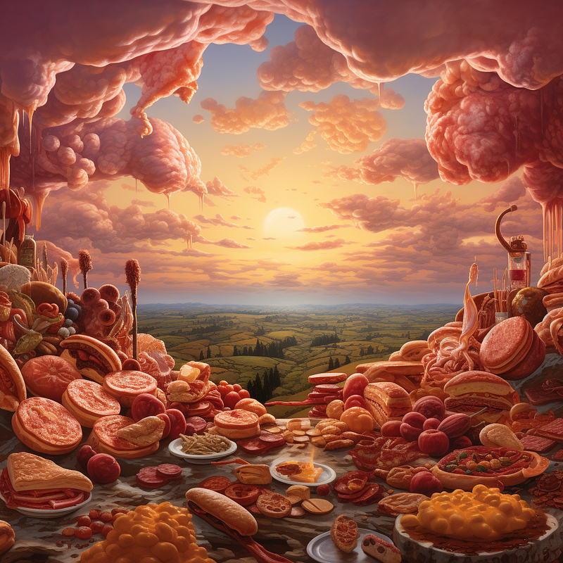 Whimsical food landscape