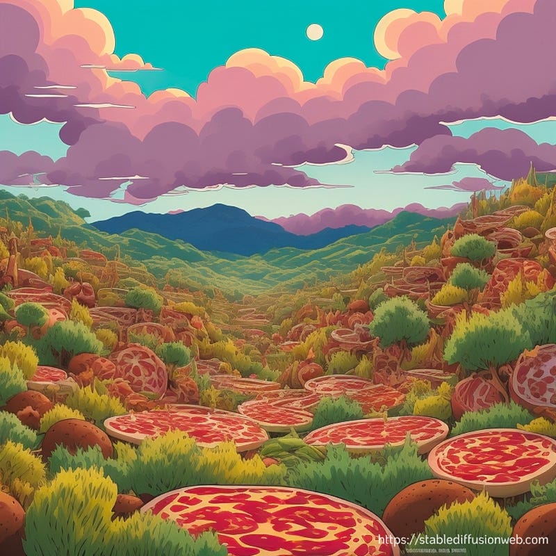 Surreal culinary landscape