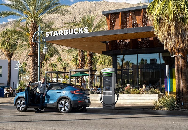 Starbucks and Volvo EV Charging Partnership