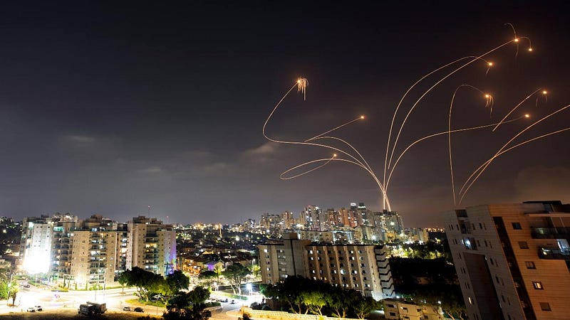 Iron Dome missile defense system in action