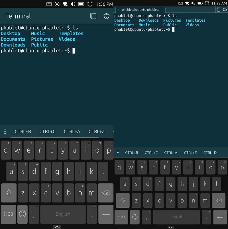 Terminal view after scaling adjustments