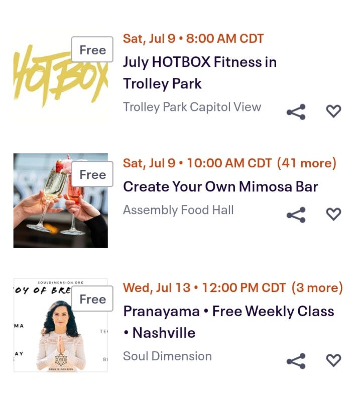 More Free Events in Nashville