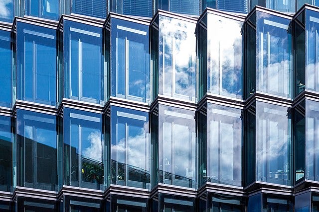 A window showcasing the role of glass in architecture