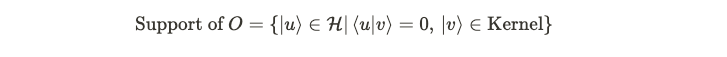 Support and orthogonal complement in quantum systems