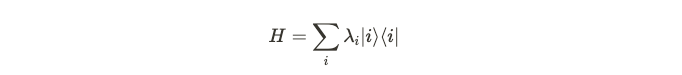 Decomposition of quantum operator in terms of eigenstates