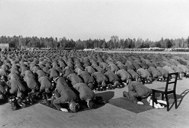 Muslim members of the Waffen-SS at prayer