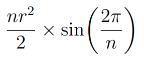 Final area formula of a regular n-sided polygon