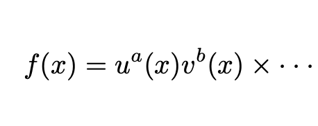 Generalized derivative expression