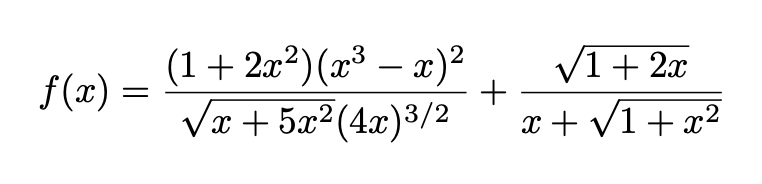 Initial step in differentiating f(x)