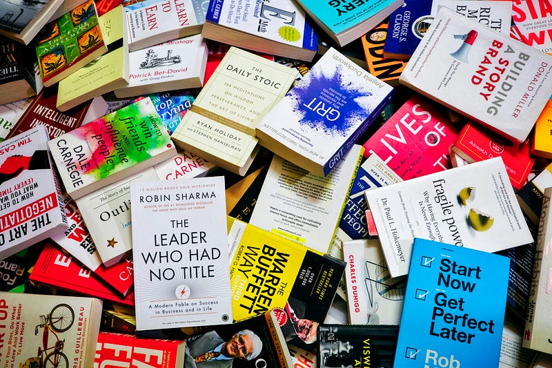 A diverse collection of self-help books